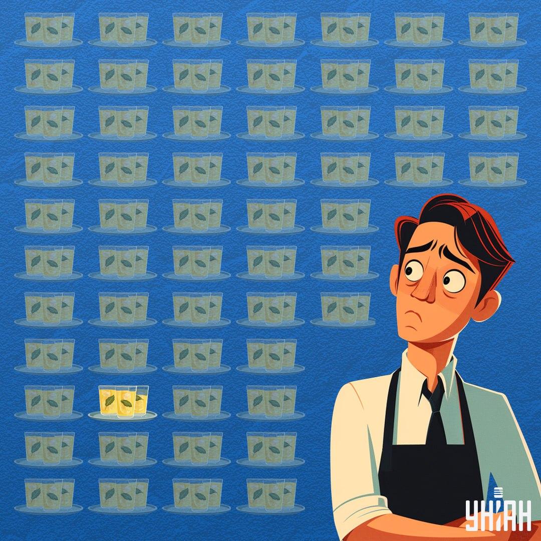 Glāze, kurā limonādes bija mazāk, atradās attēla apakšā / Moje kolāža