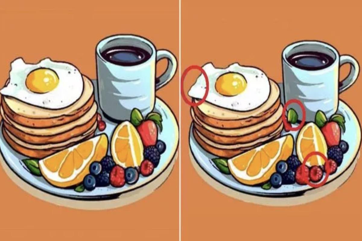 Tikai cilvēki ar augstu IQ var ātri atrast trīs atšķirības starp brokastu šķīvjiem Tikai cilvēki ar augstu IQ var ātri atrast trīs atšķirības starp brokastu šķīvjiem.