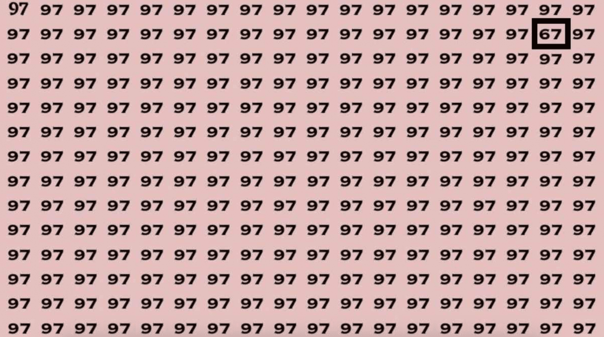 Pieņemiet izaicinājumu: tikai asas acis 3 sekunžu laikā var saskatīt puzles numuru 67.