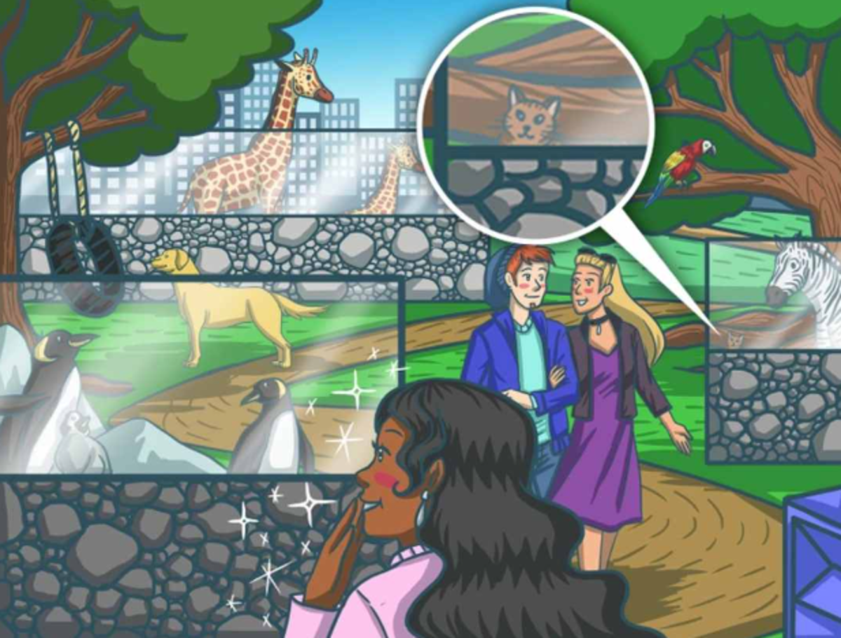 Kaķi uz puzles ir grūti ātri atrast / Bright Side zīmējums