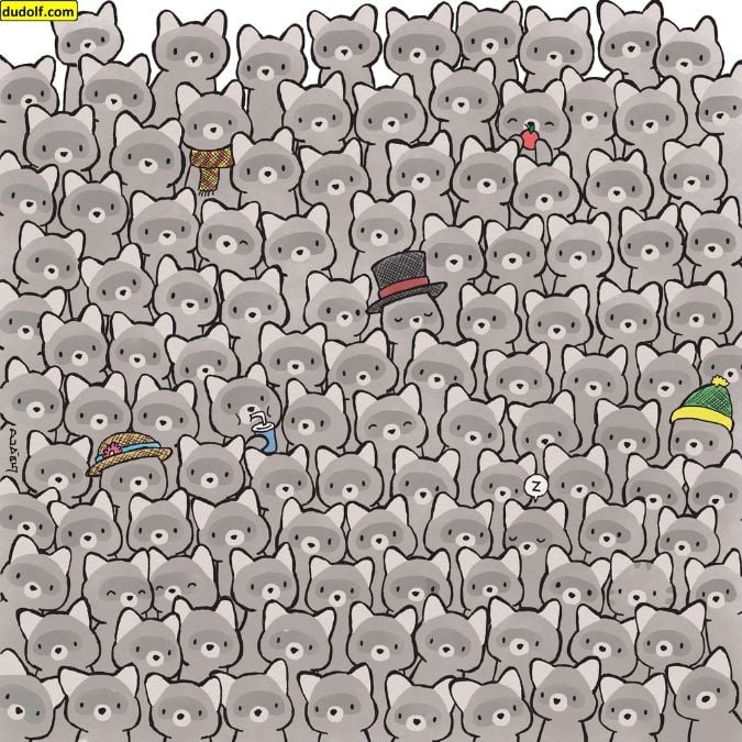 Mīklu īstiem ģēnijiem: 15 sekunžu laikā atrodi kaķi starp jenotiem.