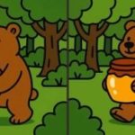 IQ tests: 33 sekunžu laikā atrodiet 3 atšķirības lāča attēlā ar medu. IQ tests: 33 sekunžu laikā atrodiet 3 atšķirības lāča attēlā