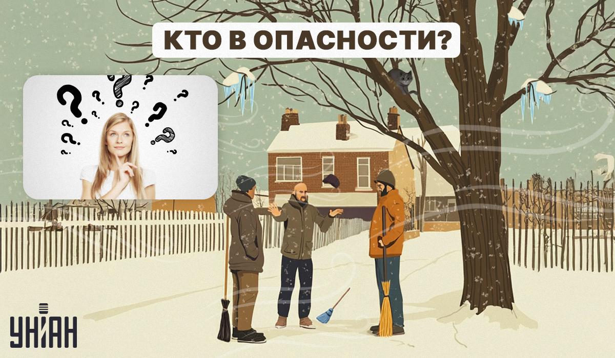 Kurš cilvēks ir apdraudēts? Vienkārša mīkla / kolāža Moje, foto Moje, depositphotos.com